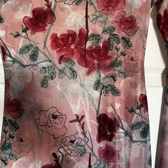 Floral Long Sleeve Maternity Dress - Picture 5 of 5